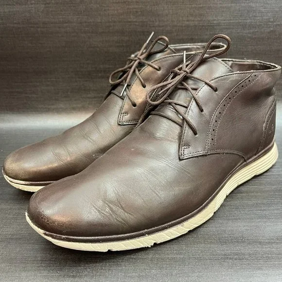 Timberland Franklin Park Chukka Boots Men's Size 12 Brown Leather Lace Shoes - Picture 6 of 11